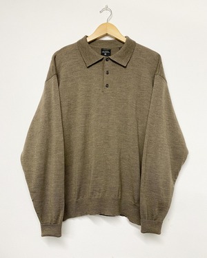 90sE-LUXE Merino Wool Knit Polo Shirt/L