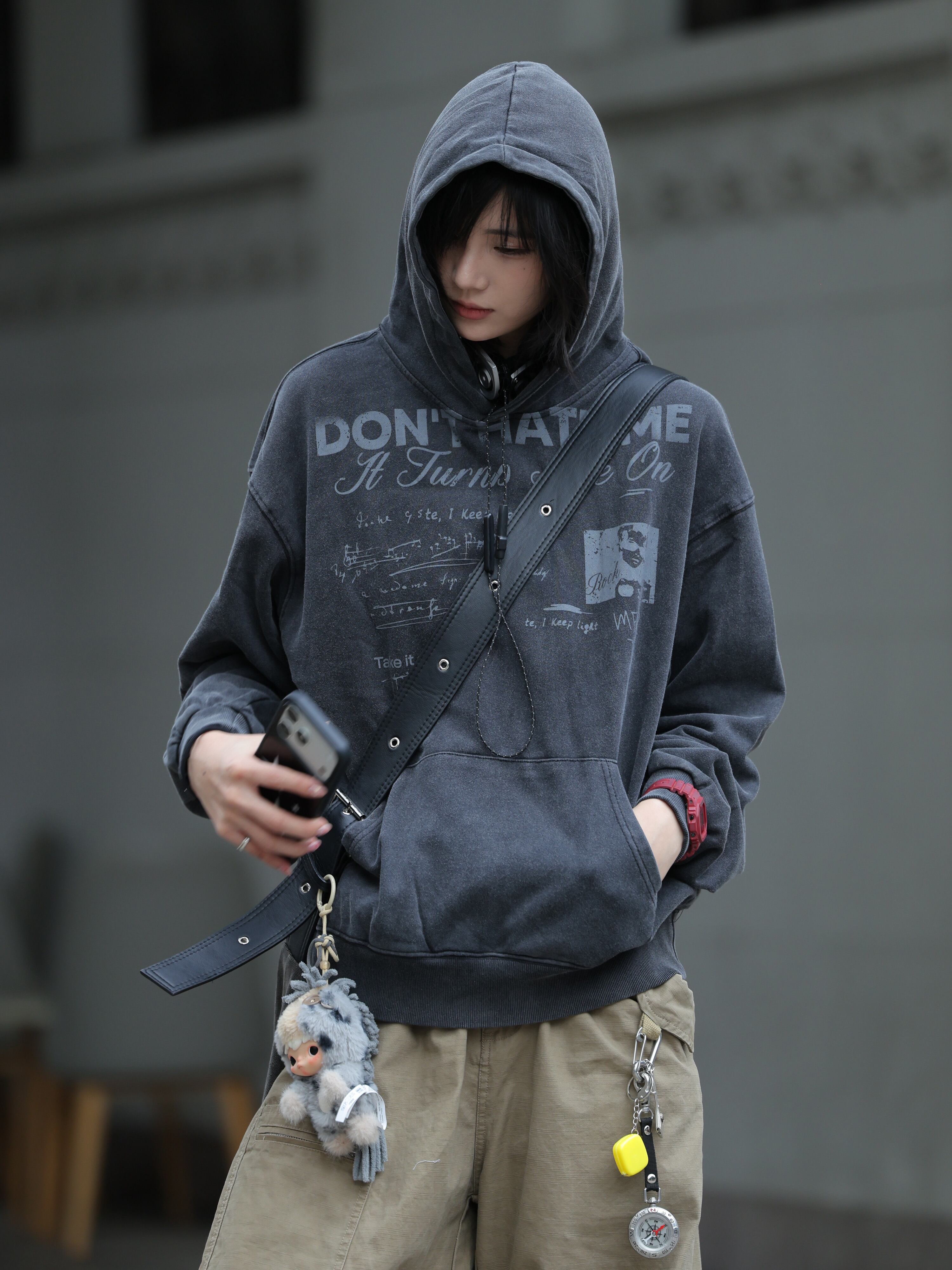 ウォッシュプリントルーズフーディー / WASHED PRINT LOOSE HOODIE