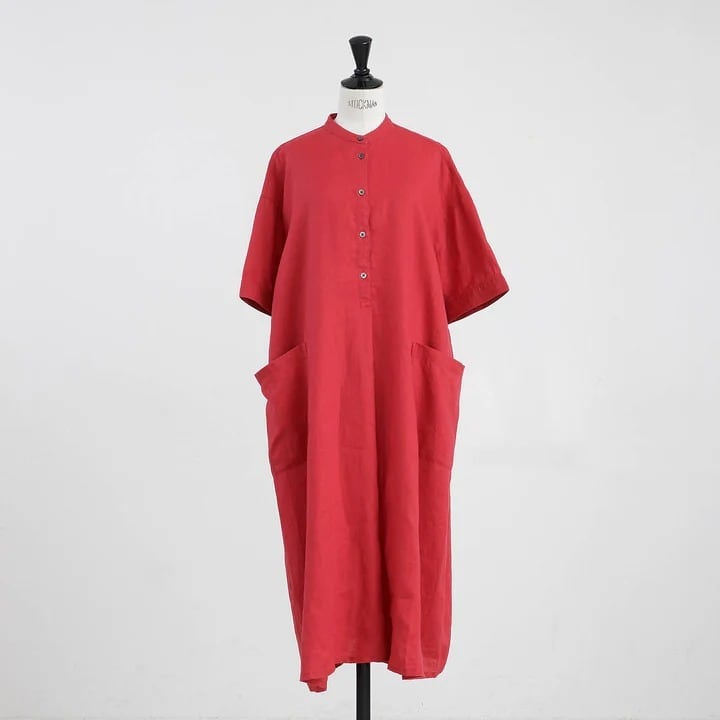 【未使用 タグ付き】HEAVENLY リネンバンドカラープルオーバーワンピース HEAVENLY ヘブンリー レディース ワンピース Linen Bandcollar