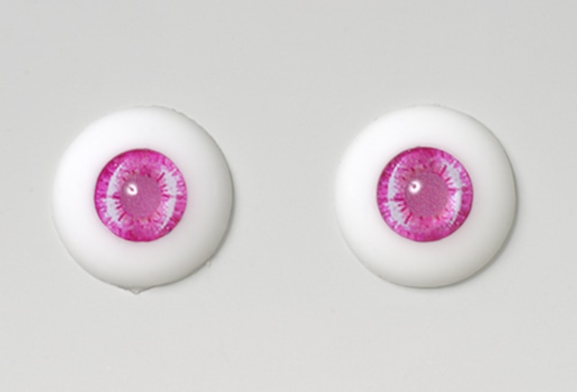 Silicone eye - 19mm Hydrangea Rose with Shiny Pale Rose Pupils