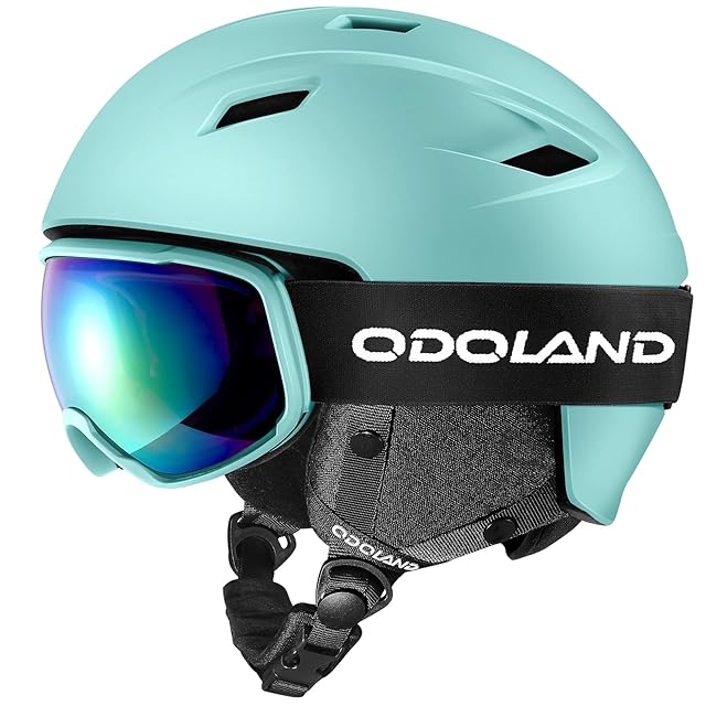 Odoland スキーヘルメットセット ゴーグル付き スノーボードヘルメット