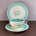 スージークーパー「ドレスデン トリオ(グリーン)」イギリス製 ヴィンテージ susie cooper C