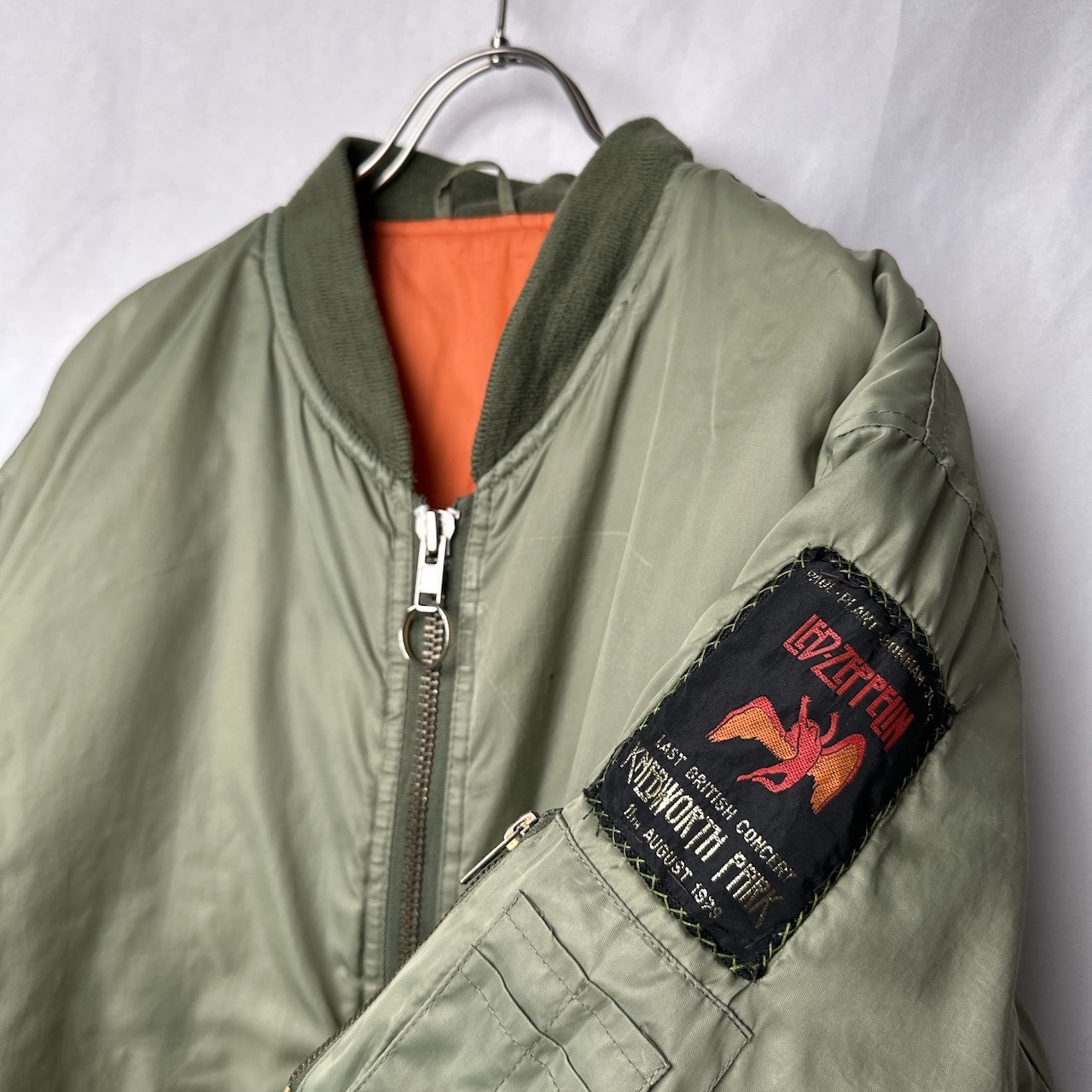 希少 70s~80s MA1 Led Zeppelin バンド ロック カーキ ミリタリー ビンテージ Vintage 古着