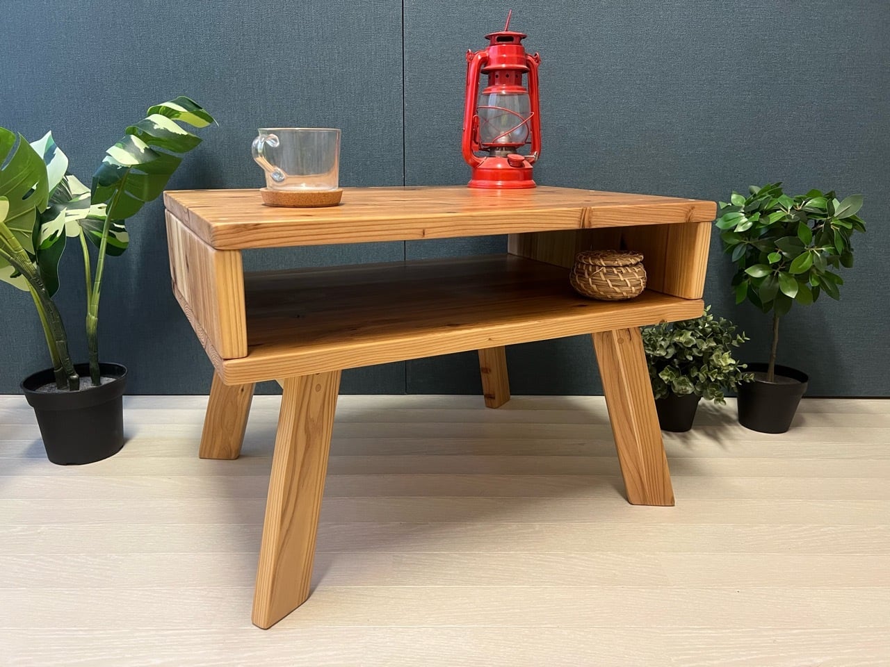 【送料無料】 ローテーブル 和風 木組格子形 120cm 60cm 杉 送料無料】 ローテーブル ロ形 60cm 45cm 杉 木製脚 組立式 | PAY ID