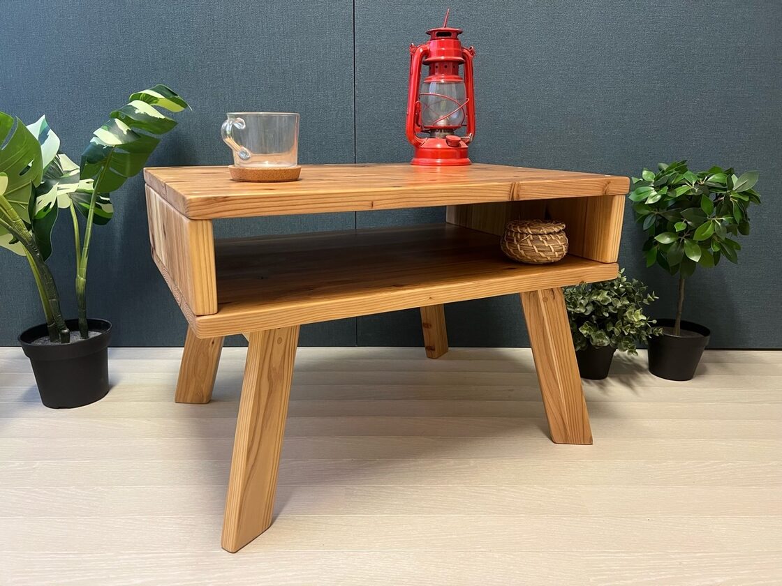 送料無料】 ローテーブル ロ形 60cm 45cm 杉 木製脚 組立式 | Pay ID