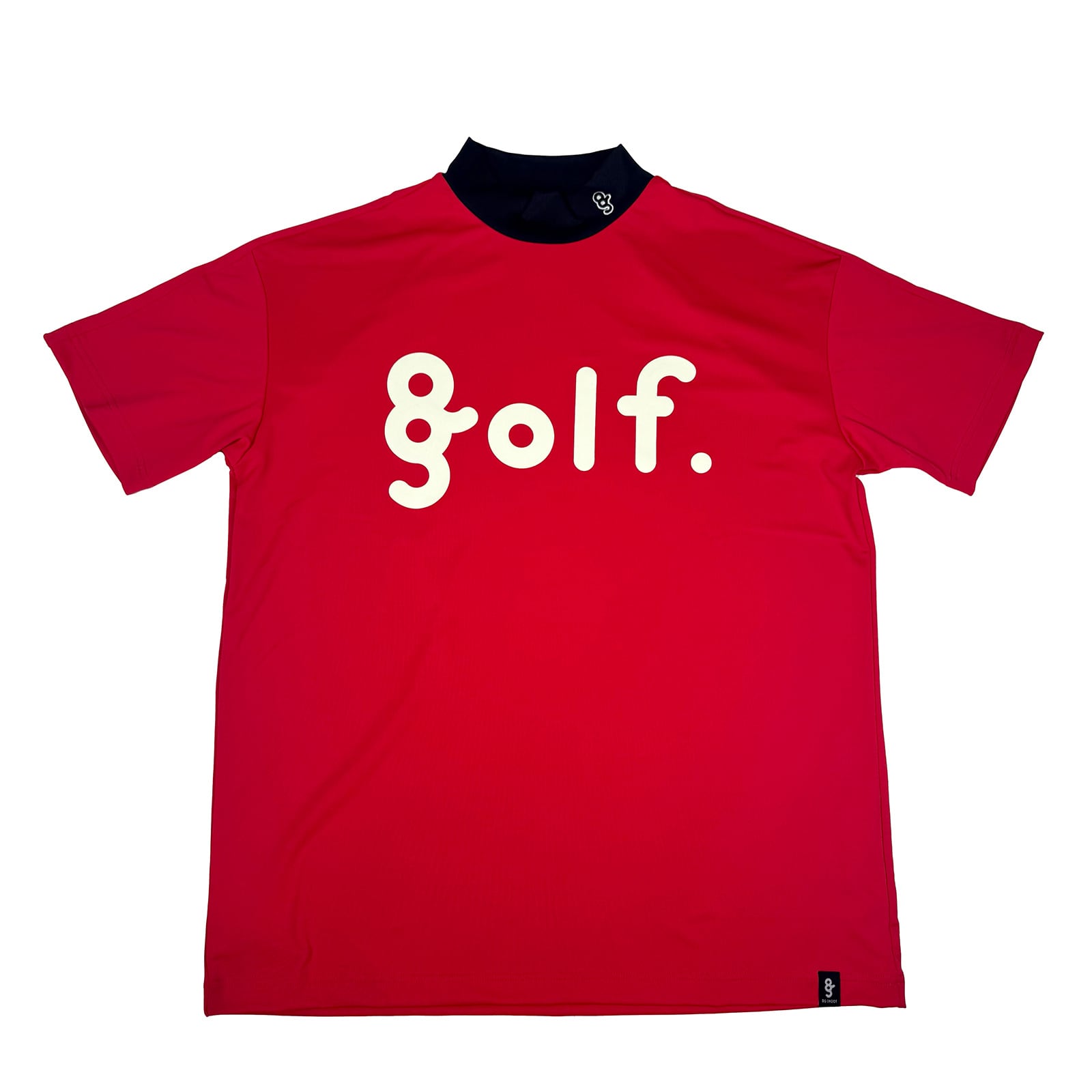 LOGO PRINT MOCK NECK SHIRT -RED / BLACK-
