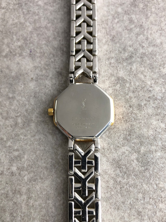 Yves Saint Laurent イヴ・サンローラン 腕時計 シルバー×ゴールド オクタゴン ステンレススチール クウォーツ 2200-226313 vintage ヴィンテージ オールド famare