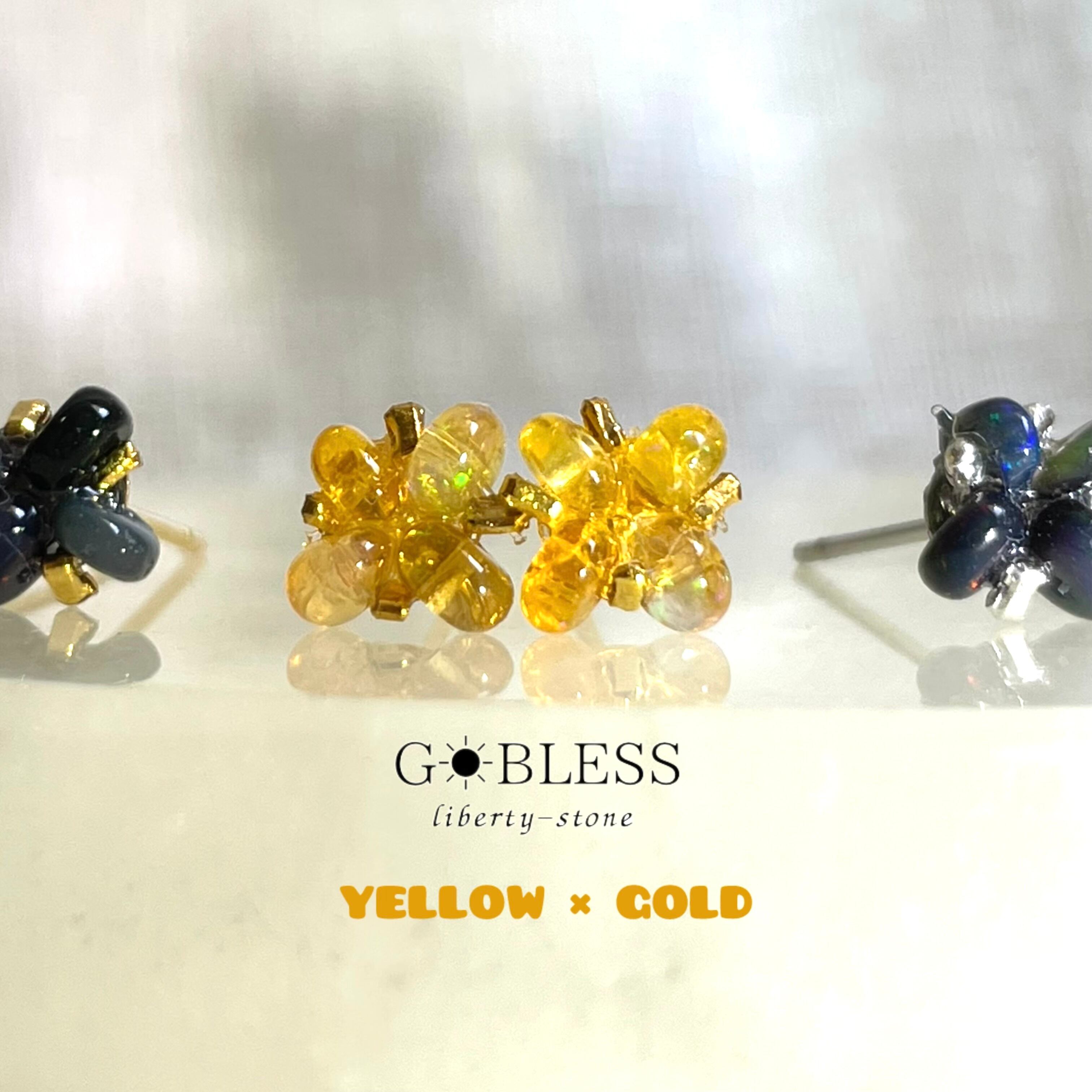 確認用エチオピアオパール大きめフックピアスフォロワー様1000人突破