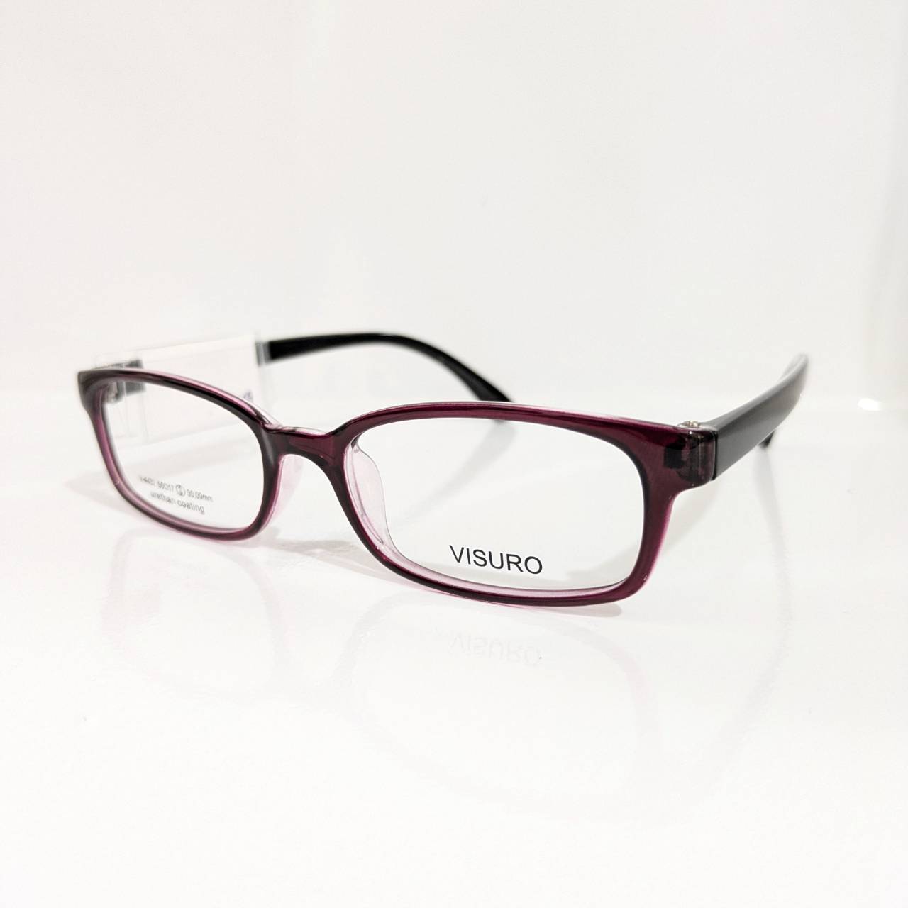 【VISURO】スクエアセルフレーム ワインレッド