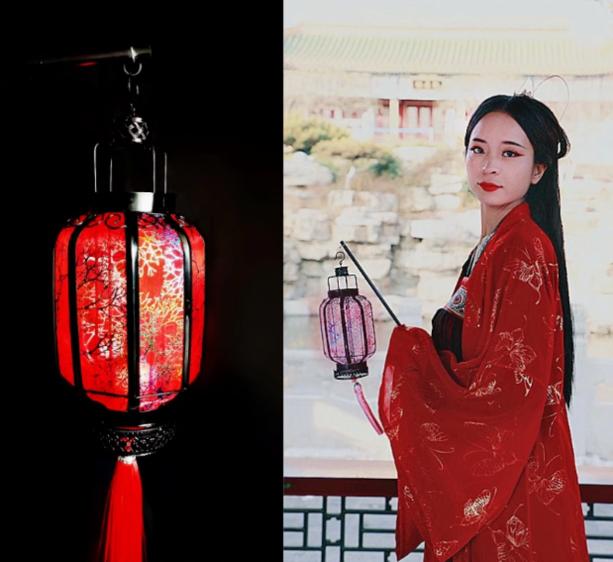 提灯 中国の旧正月の赤い提灯 中国風の模造シープスキン 古代風手持ちランタン、漢服、衣装撮影小道具、中秋節発光鉄アート、古代風ランタン ...