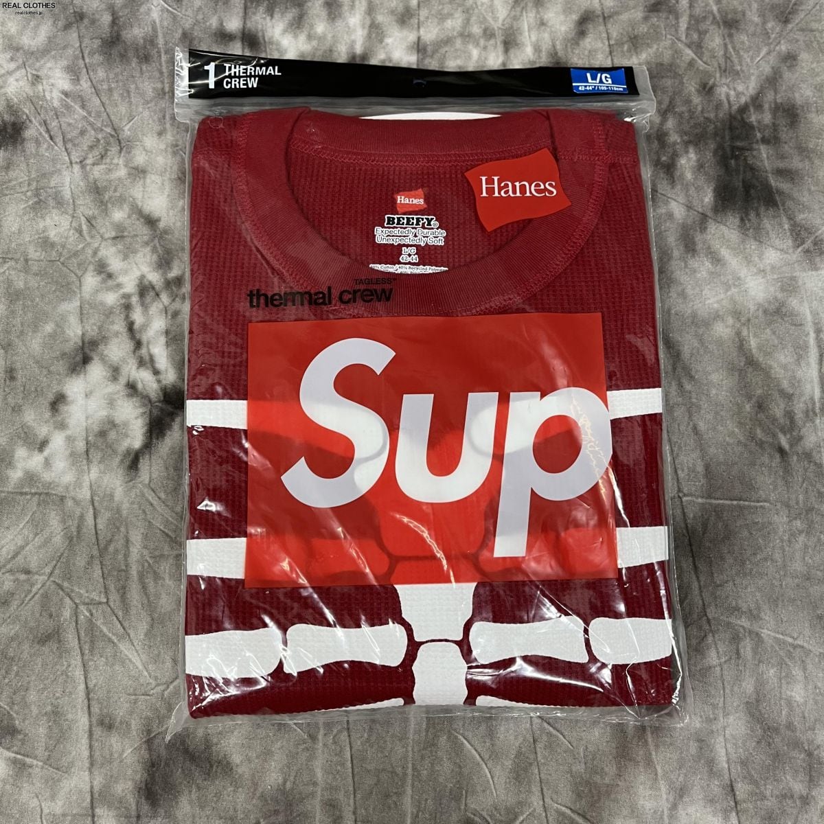 supreme bones thermal crew 黒　L