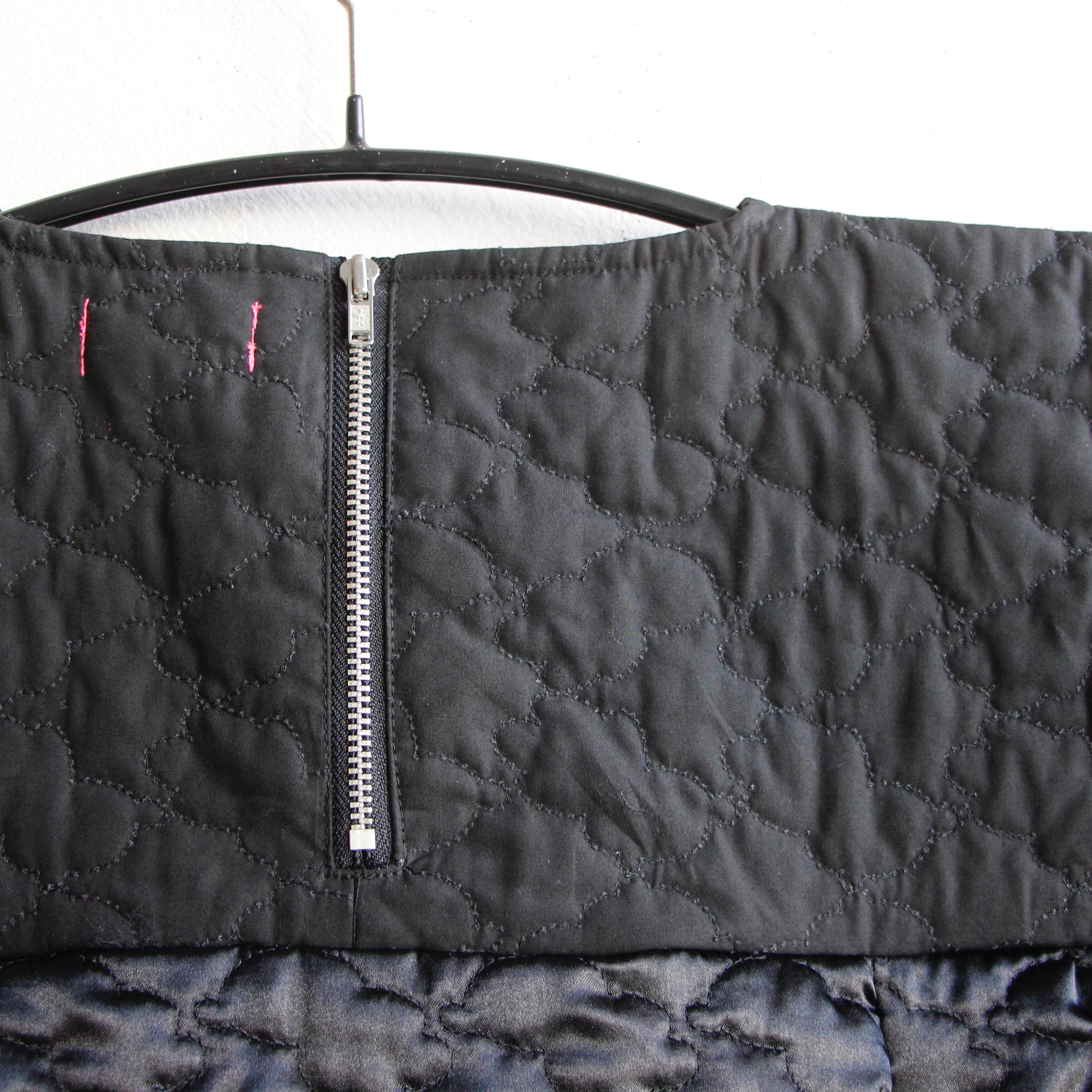 frankygrow 2020AW》BEAR QUILTING SQUARE DRESS / black × black / W1