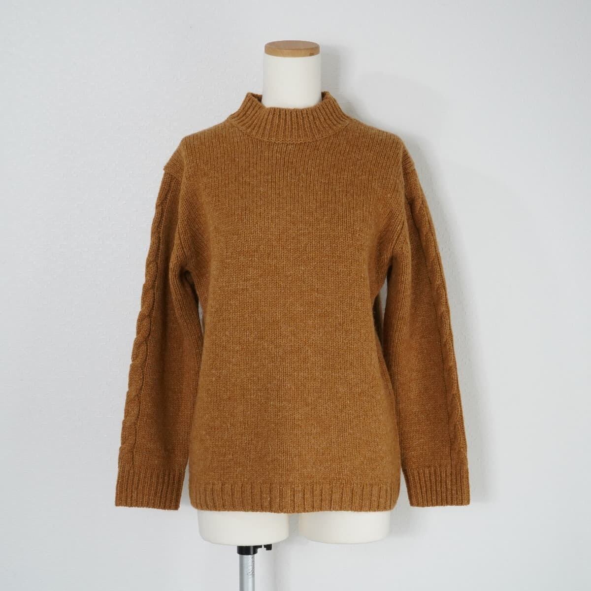 Mhl エムエイチエル Heavy Shetland Wool ウールニットセーター レディース2 キャメル アーモンド フクル ファッションブランドユーズドセレクトショップ