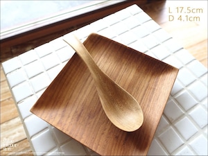 チーク無垢材 スープスプーンL17.5cm レンゲ 蓮華 れんげ 木製スプーン 無垢材カトラリー 手作り 木工 世界三大銘木