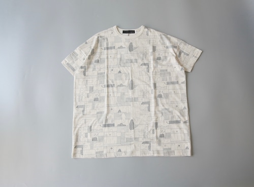 nunuforme(ヌヌフォルム)/ シームアラウアンスロングTシャツ / ivory×navy / 95〜135cm