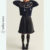 星をまとうタッセル付きニットフーディー 《P0310》