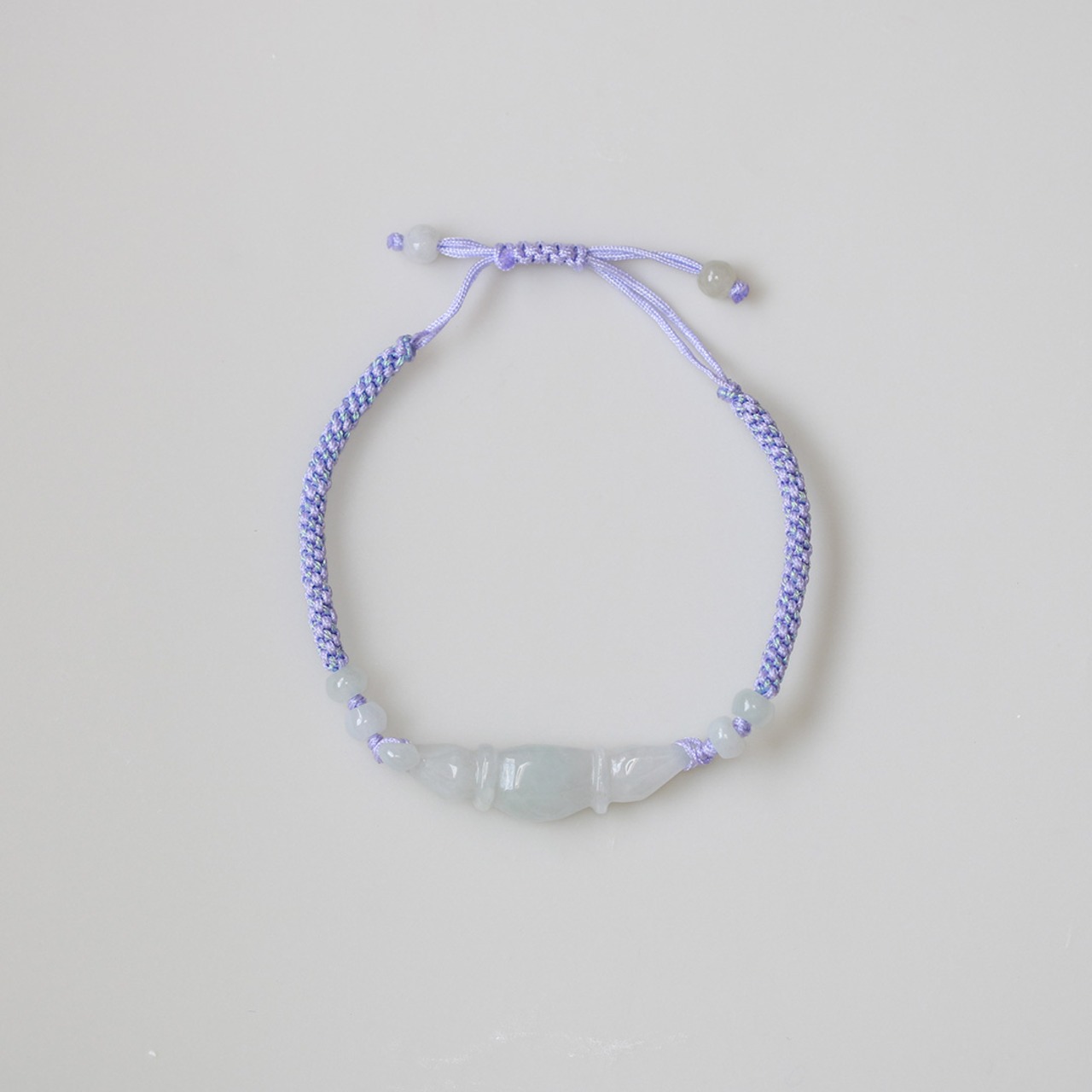 lotus root blue x lavender 紐ブレスレット A貨翡翠 jd_br1144