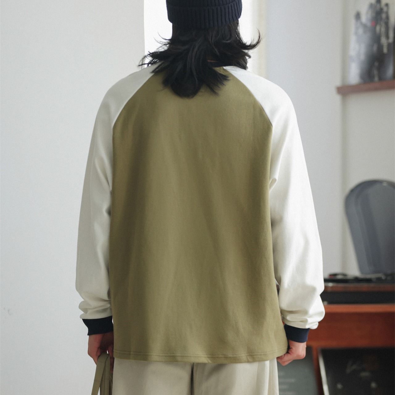 ラグランスリーブ ロングシャツ A1706 - 6