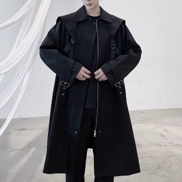 ハーネスディテール ロングトレンチコート 1color MOJ0273