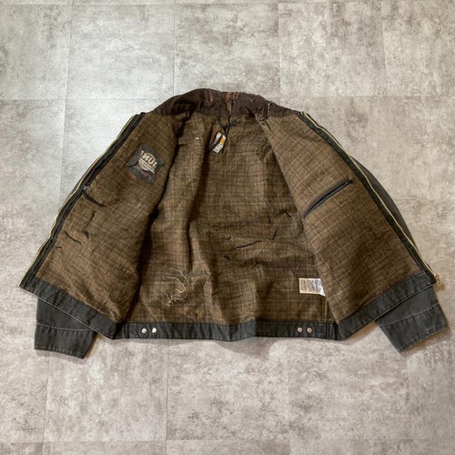 00s- Carhartt 襤褸 ダック地 ブラックデトロイトジャケット 無地 メキシコ製 XL jacket 詳細写真10