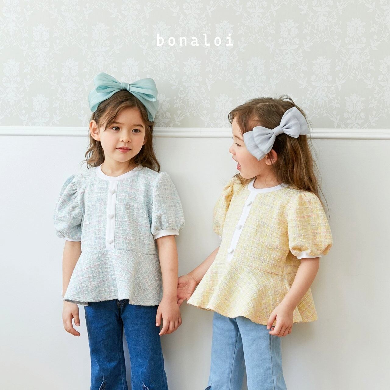 «sold out»«bonaloi» ミックスジャガードブラウス 2colors