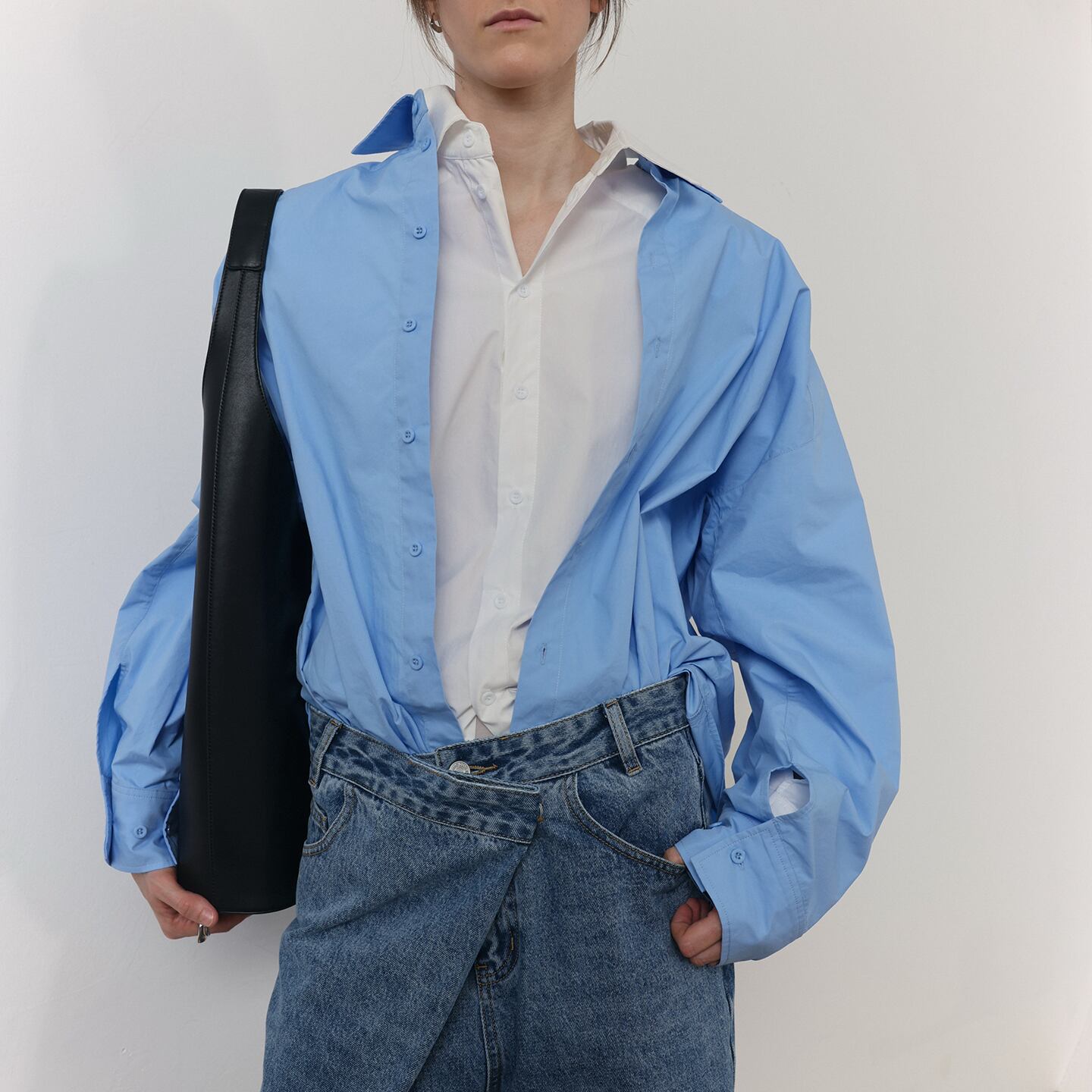 ドロップショルダー ロングスリーブ ブラウス 2color MTO0342