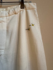 【リメイク】ホワイト 刺繍 トラウザーパンツ