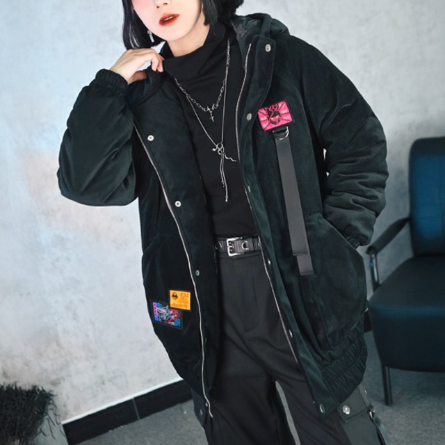 コーデュロイキルティングフーディパッチジャケット（ruf_02595）