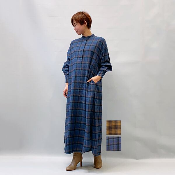Sale Bluene ブルーネ Viyella Check Long One Piece 21秋冬新作 送料無料 Bien More Net Store ファッション レディース セレクトショップ
