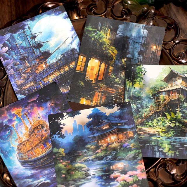 世界を旅する素材紙セット　10種30枚入り　世界的深处（The depths of the world）シリーズ【言己】[YJ-12]