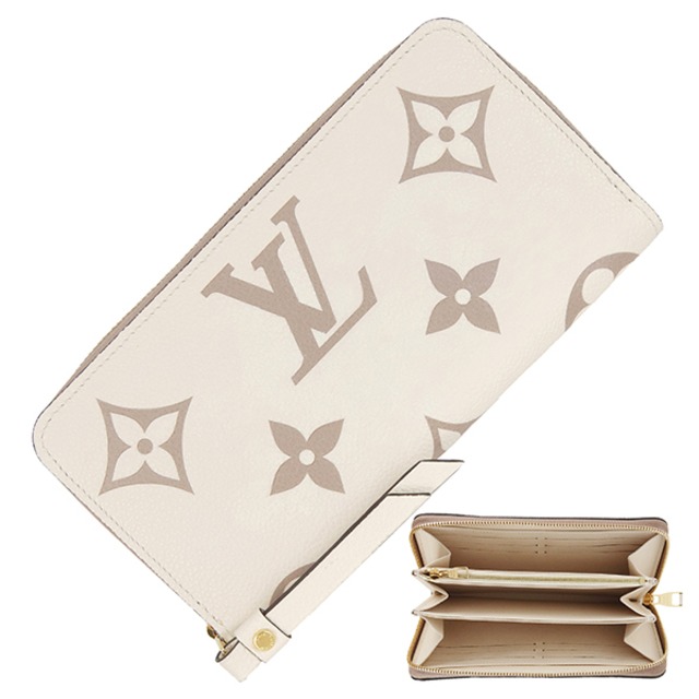 Unused LOUIS VUITTON ルイヴィトン 長財布 ジッピー・ウォレット バイカラー・モノグラムアンプラント  クレーム ボイスデローズ ラウンドファスナー長財布 ラウンドジップウォレット ウォレット 未使用品