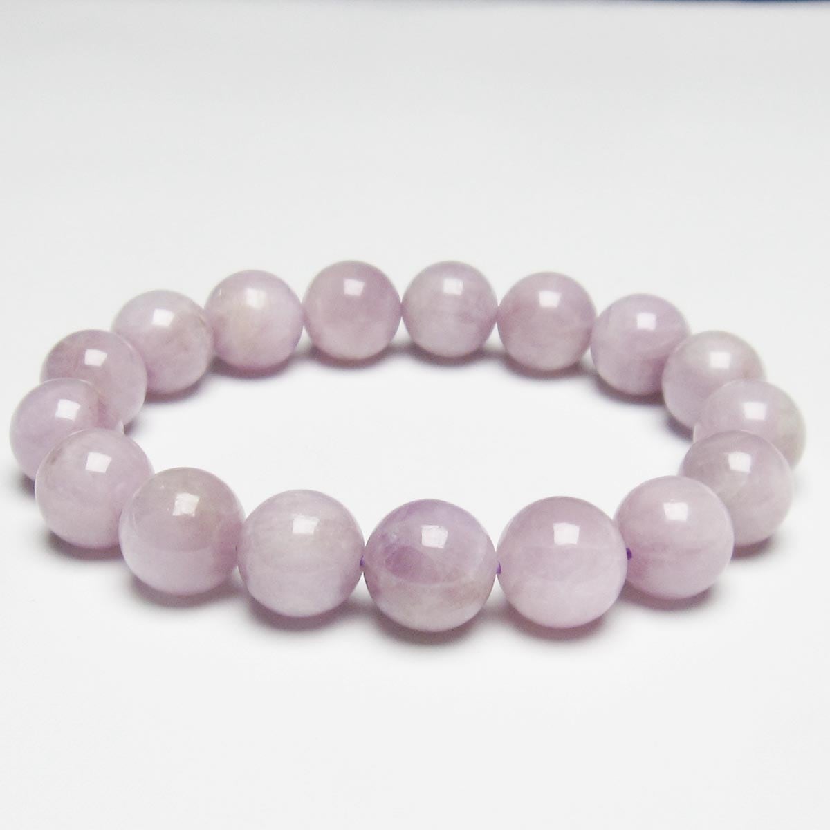 クンツァイト ブレスレット 12mm ミルキークンツァイト 一点物 メール便可 [M便 1/10] 111-19655
