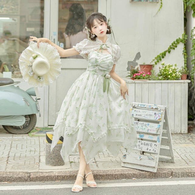 中華ロリィタ チャイナ風 セットアップ アシンメトリー｜SEASONZ