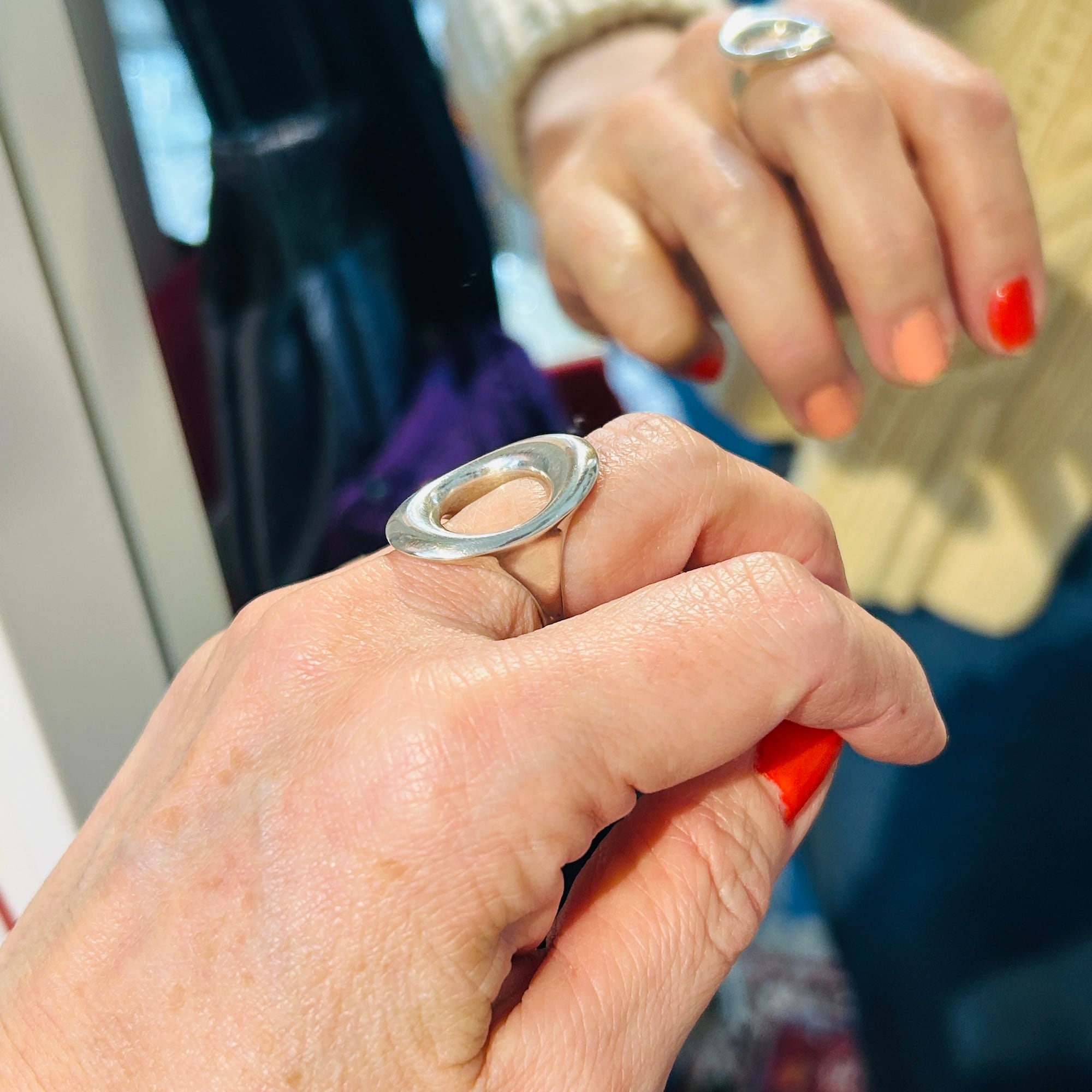 W&S Sørensen 70s シルバー925 楕円リング Designed by Bent