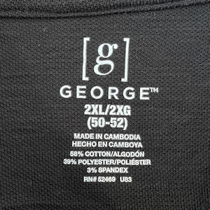 【GEORGE】2XL ビッグサイズ オーバーサイズ ポロシャツ 半袖 黒 ホワイトライン US古着 アメリカ古着