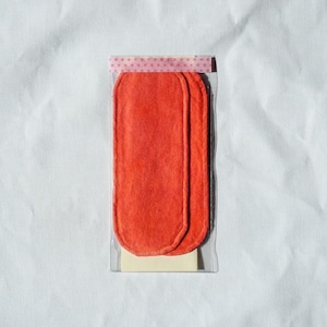 手縫い茜染め布ナプキン ライナー 2枚