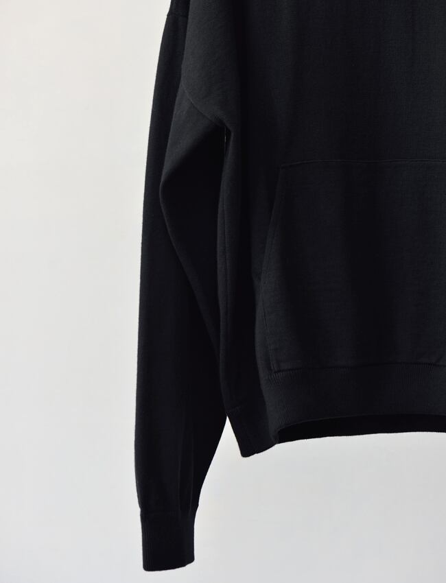 aulico : KNIT HOODIE / BLACK | aulico