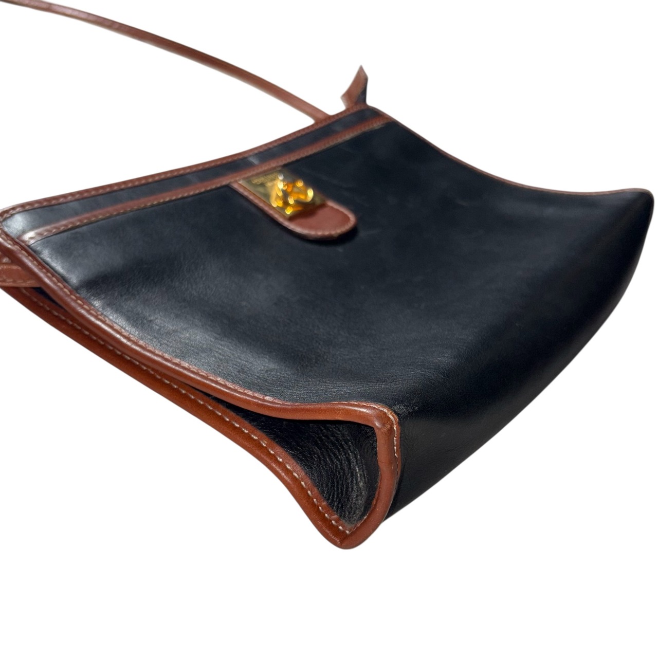 vintage CELINE bicolor leather shoulder bag