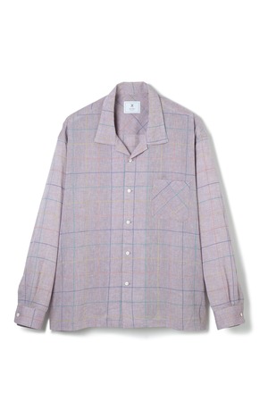 QUILTED CLOTH L/S SHIRTS PURPLE