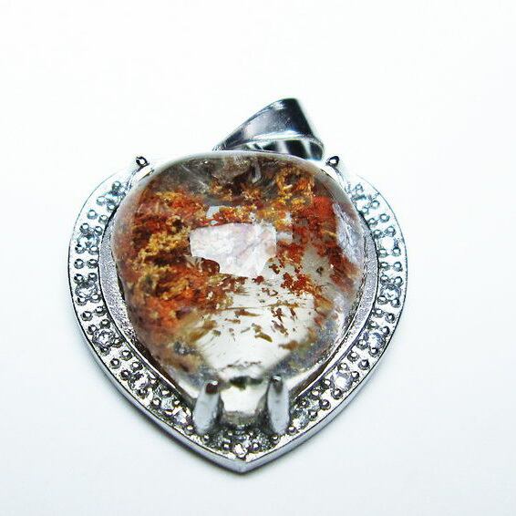 ガーデンクォーツ ペンダント ハート 一点物 メール便可 [M便 1/20] 112-7852