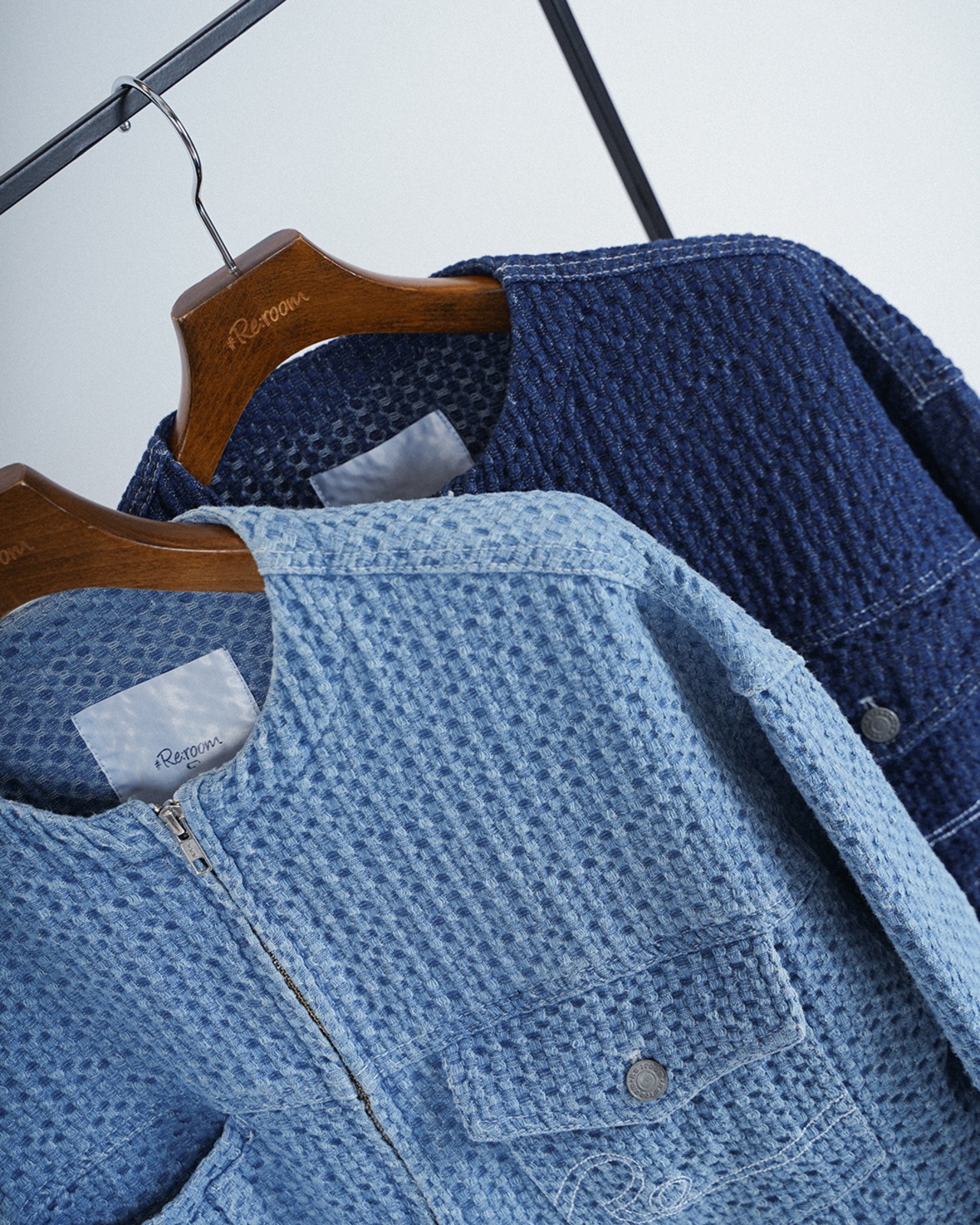 【#Re:room】NO COLLAR DENIM JACKET［REJ147］