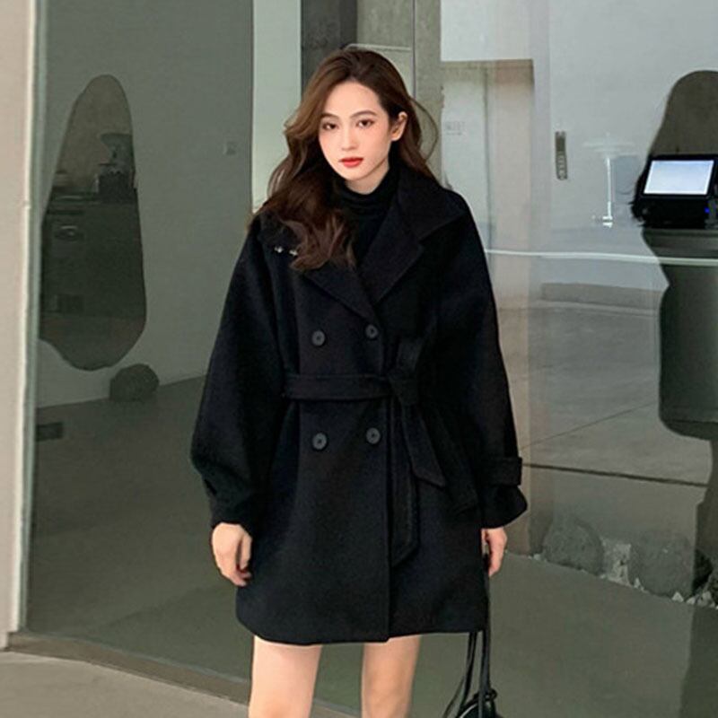 ブラックコート スタイルスタンダードルーズ レトロ オータム 秋物 ウィンター 冬物 YY-ファッション96512087825