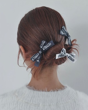 CHERIE'S LOGO RIBBON HAIR PIN