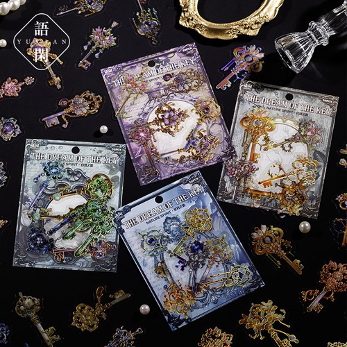 魔法の鍵の箔押しPETシールセット　10種20枚入り　匙梦（Spoon Dream）シリーズ【语闲】[YX-8s]