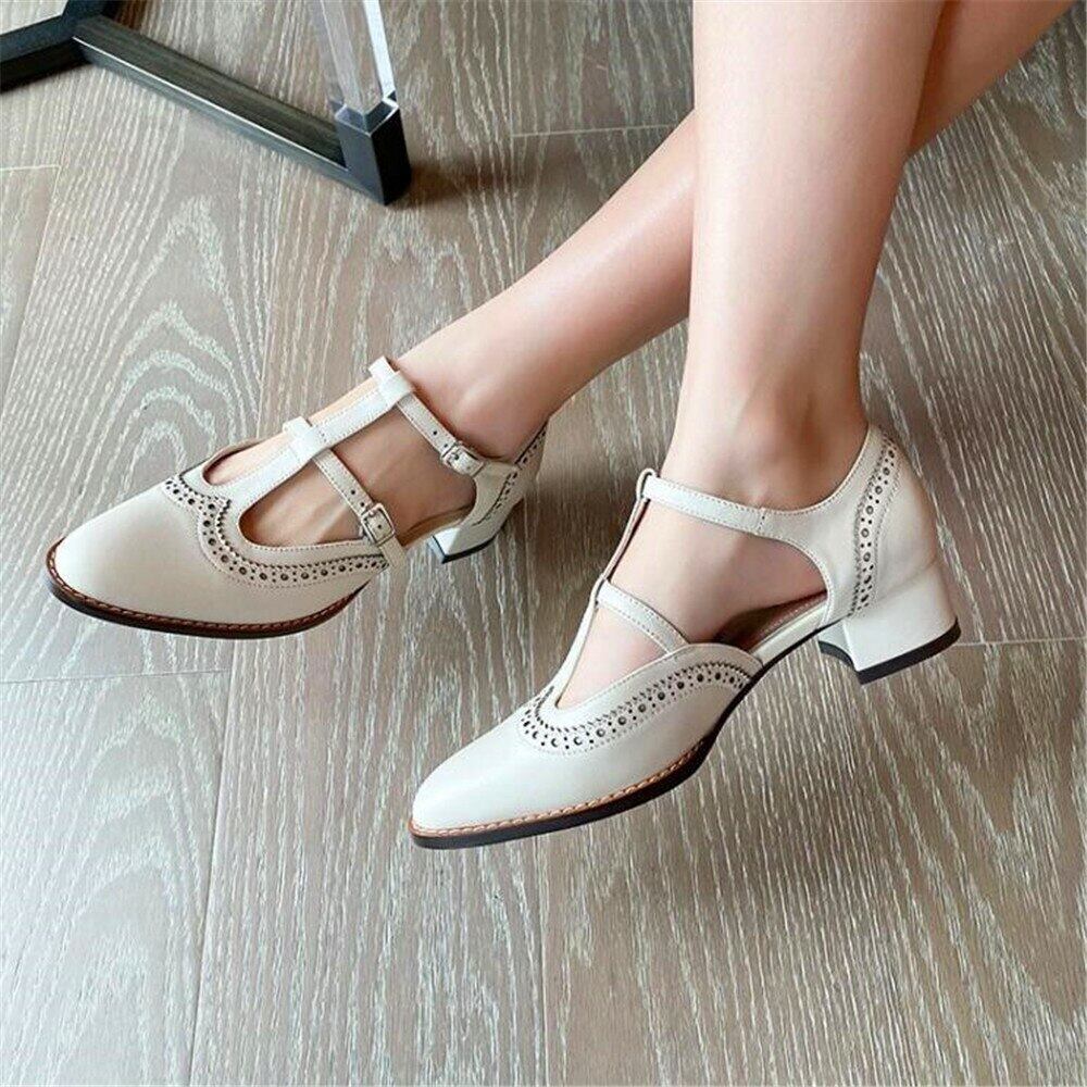 【新作】【送料無料】 セクシーなミッドヒールレディースハイヒールベージュブラック刻まれたハイヒール春と秋のレディースレザーシューズ 靴 スプリング 春物 オータム 秋物 10b388207553448