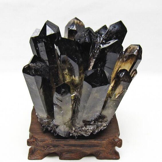 モリオン クラスター 黒水晶 原石 台座付属 一点物 おまかせ便 182-8694