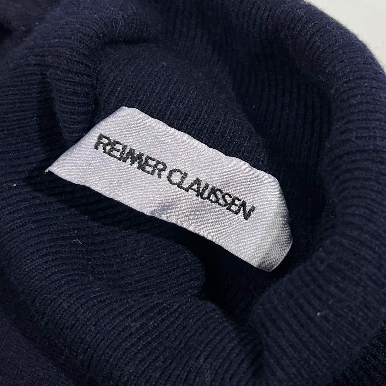 カシミヤ100% イタリア製 REIMER CLAUSSEN ライマー クラウセン タートルネック ニット セーター 40/ネイビー レディース