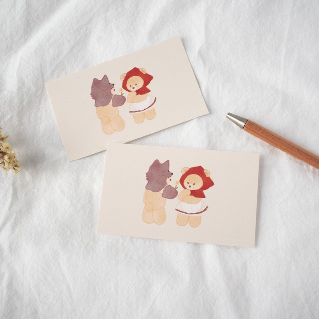 くまの赤ずきんちゃんメッセージカード