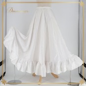 フラメンコ 衣装 ファルダ スカート ペチコート ホワイト系 無地 シンプル 練習 レッスン インナー 白 ボランテ フリル 爽やか 明るい ダンス衣装 イベント 重ね着 オールホワイト
