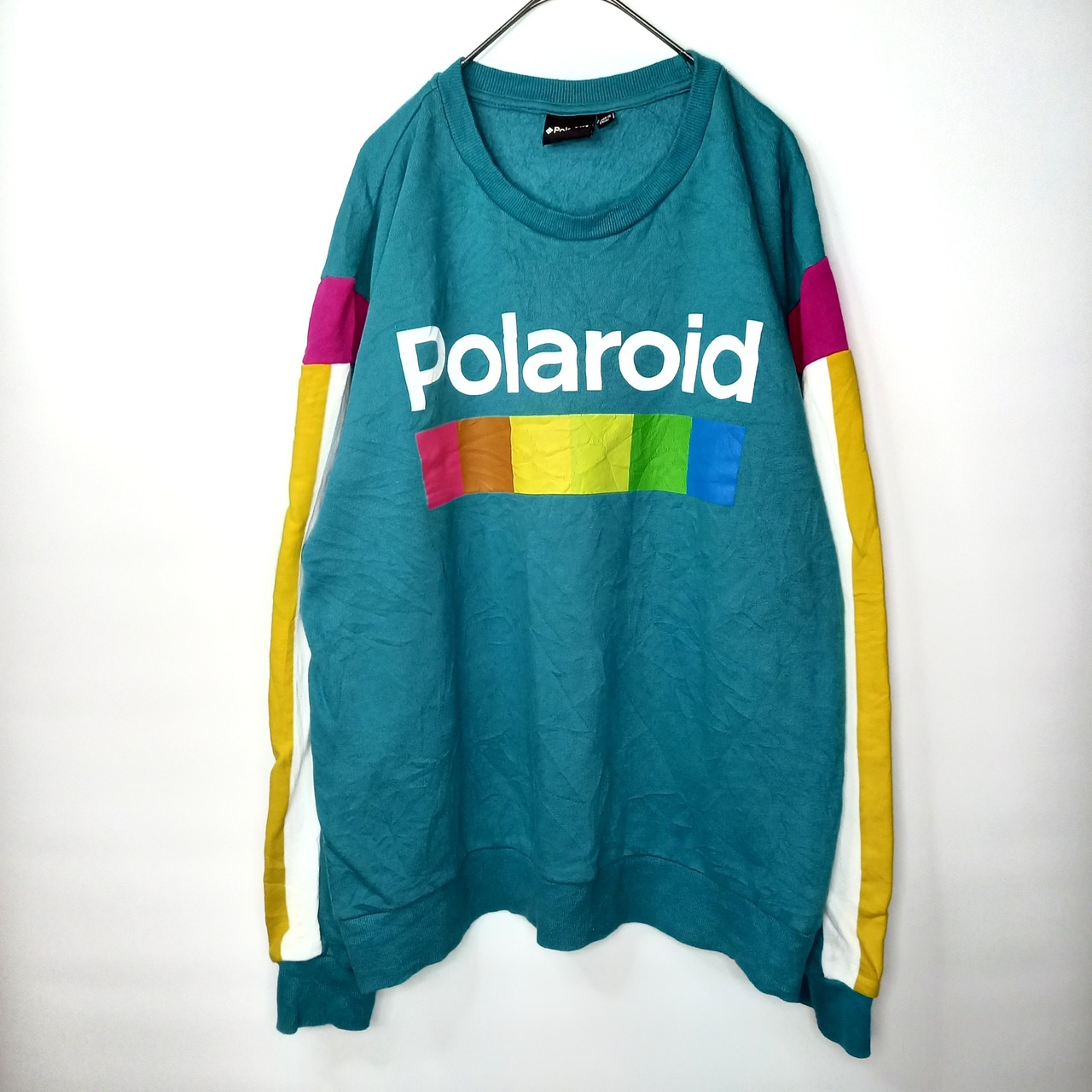 Polaroid　クルーネック　スウェット　プリント　トレーナー　グリーン　L